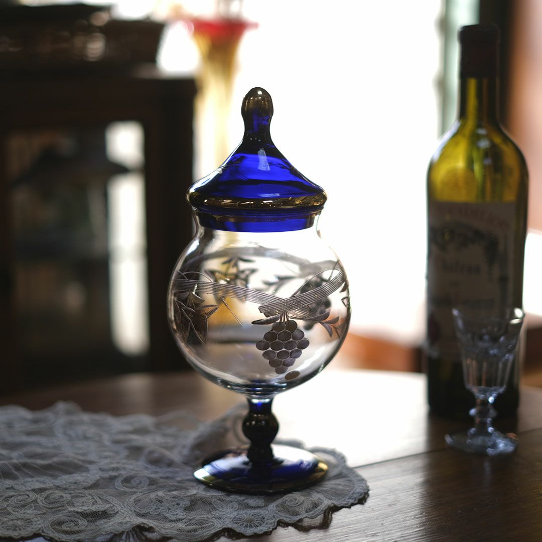 アンティーク ボンボニエール 葡萄モチーフ ベルギー1