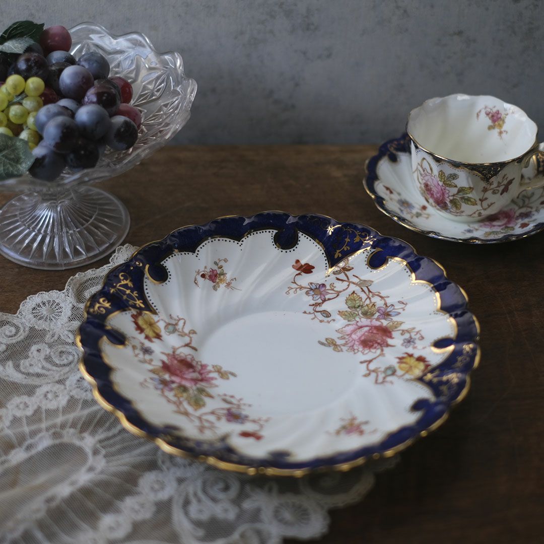 アンティークデザートプレート 皿 Hammersley (ハマースレイ) Dresden Sprays (ドレスデンスプレイ) ヴィクトリアン イギリス1