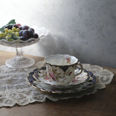 アンティークティーカップトリオ Hammersley (ハマースレイ) Dresden Sprays (ドレスデンスプレイ) 19世紀 ヴィクトリアン イギリス