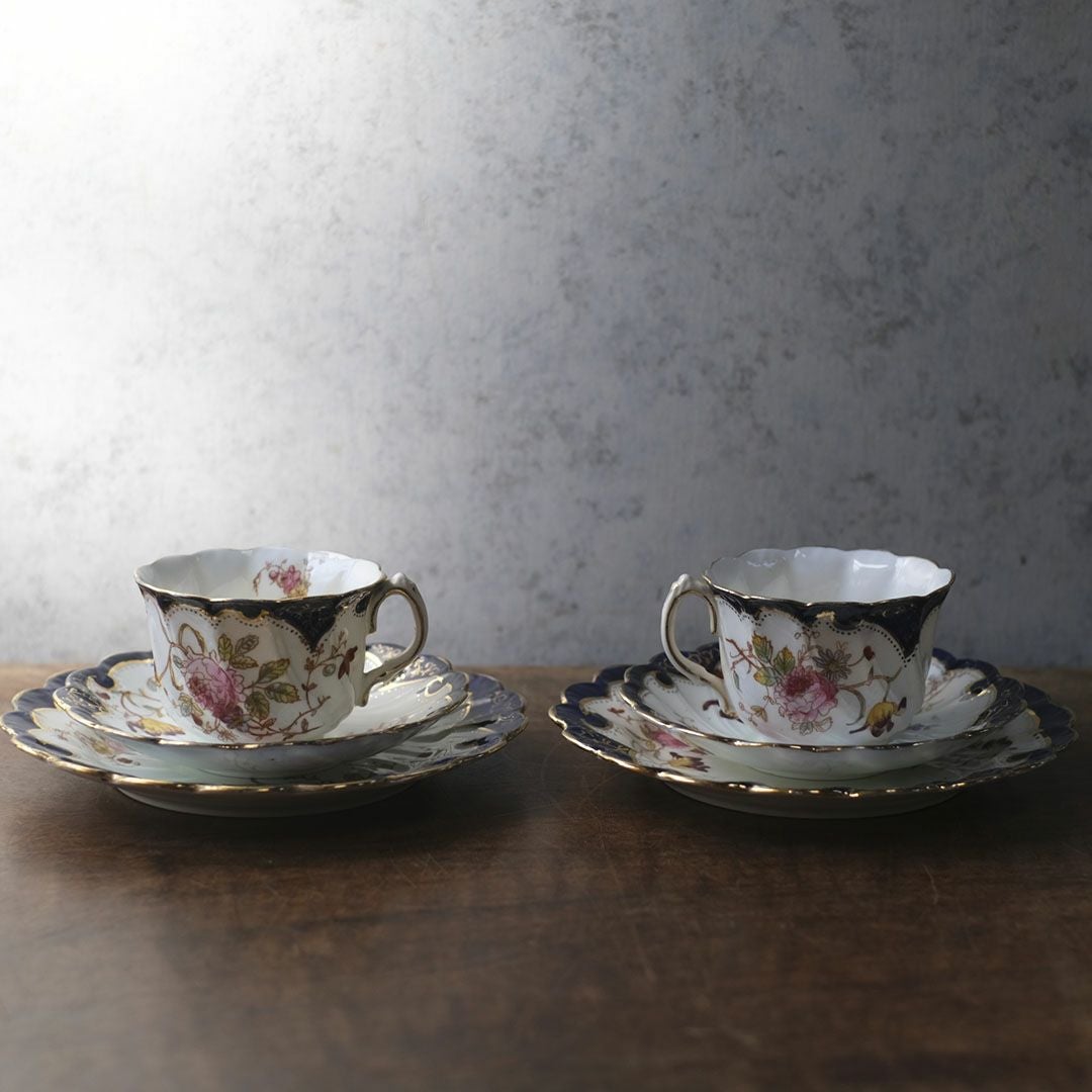 アンティークティーカップトリオ Hammersley (ハマースレイ) Dresden Sprays (ドレスデンスプレイ) ヴィクトリアン イギリス3