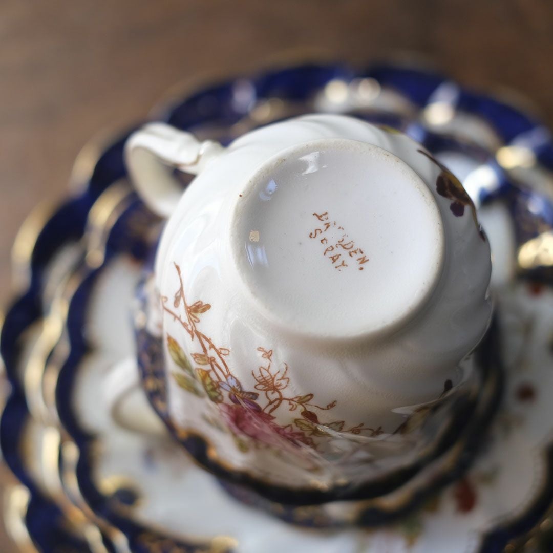 アンティークティーカップトリオ Hammersley (ハマースレイ) Dresden Sprays (ドレスデンスプレイ) ヴィクトリアン イギリス5