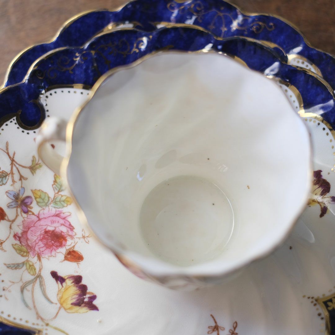 アンティークティーカップトリオ Hammersley (ハマースレイ) Dresden Sprays (ドレスデンスプレイ) ヴィクトリアン イギリス6