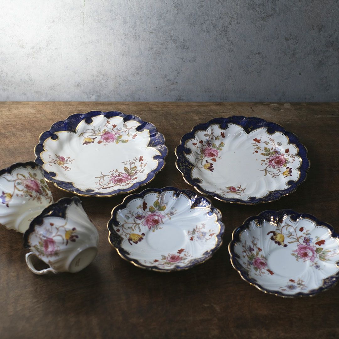 アンティークティーカップトリオ Hammersley (ハマースレイ) Dresden Sprays (ドレスデンスプレイ) ヴィクトリアン イギリス10