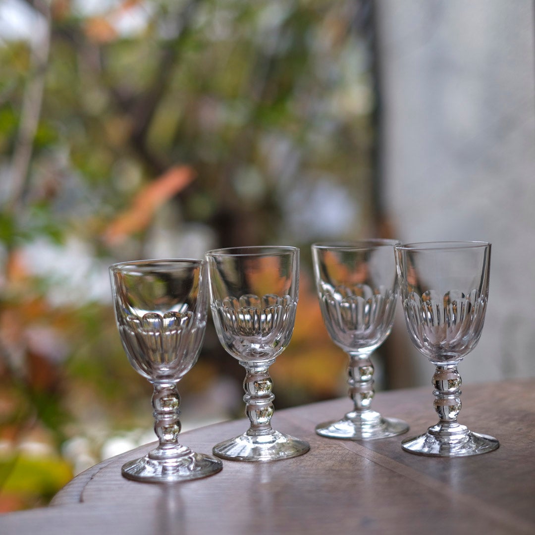 アンティーク アペリティフグラス フルートカット ビストロスタイル フランス