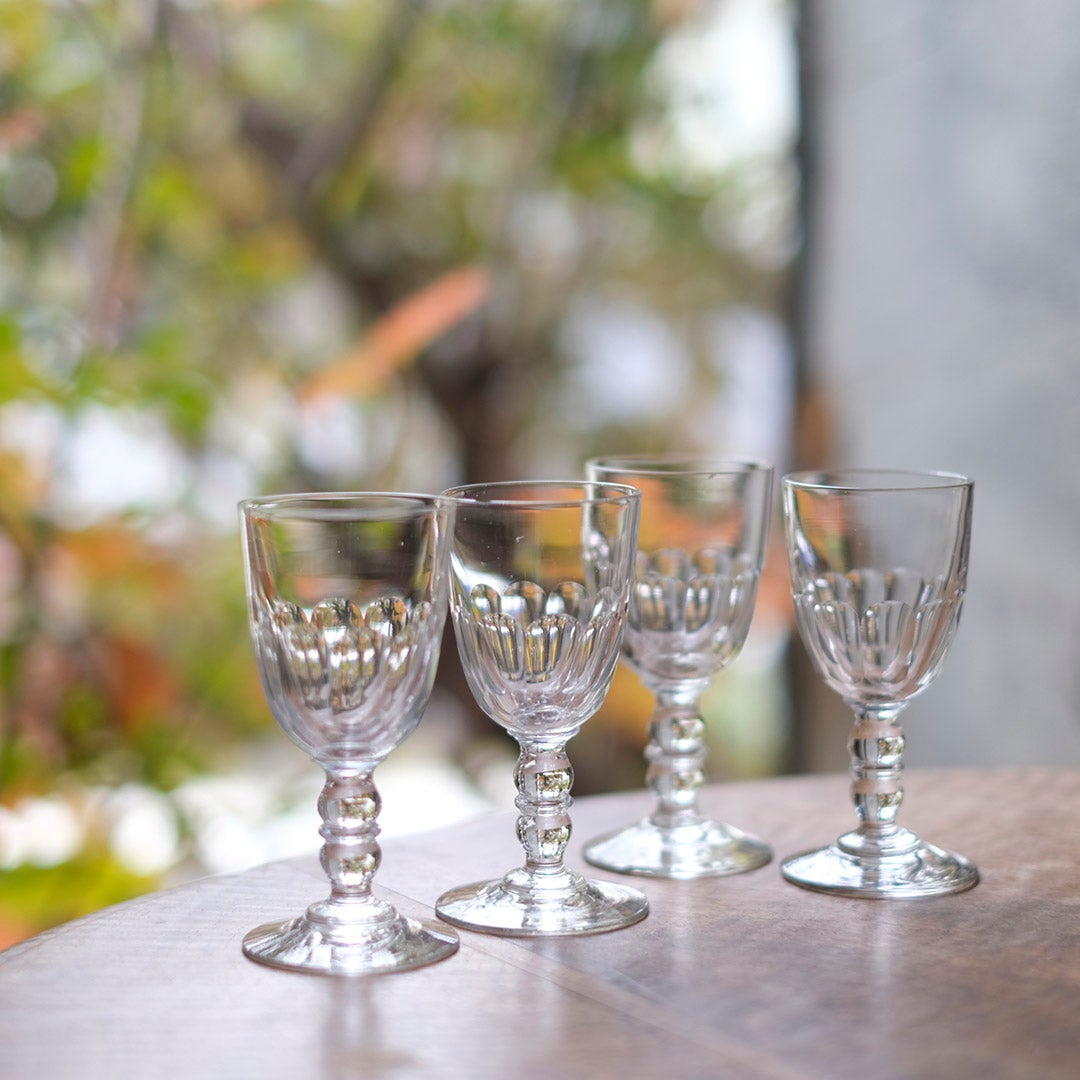 アンティーク アペリティフグラス フルートカット ビストロスタイル フランス1