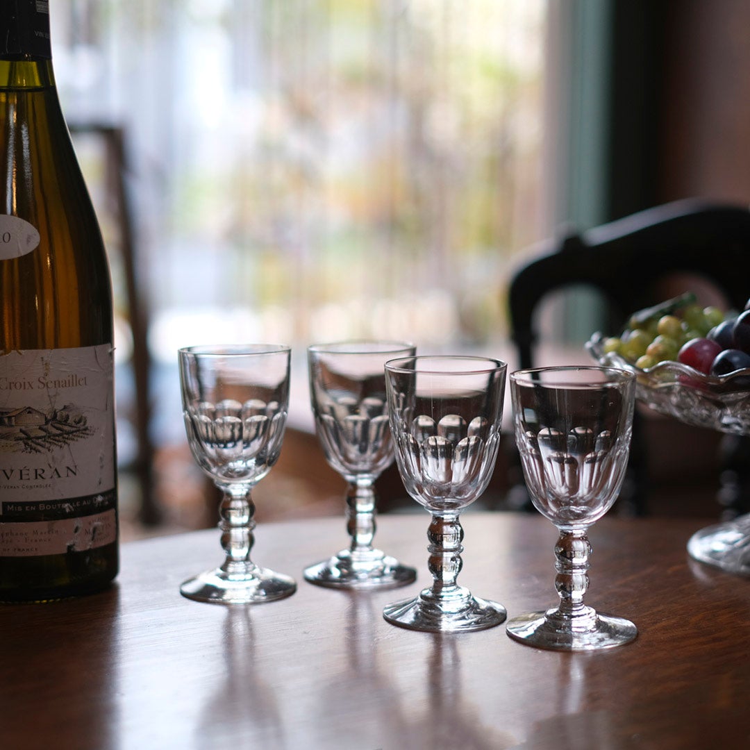 アンティーク アペリティフグラス フルートカット ビストロスタイル フランス2