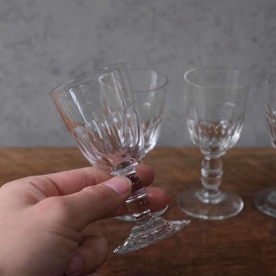 アンティーク アペリティフグラス フルートカット ビストロスタイル フランス4