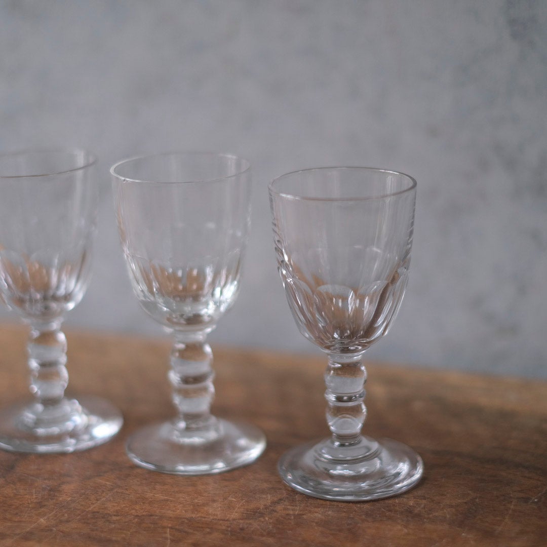 アンティーク アペリティフグラス フルートカット ビストロスタイル フランス5