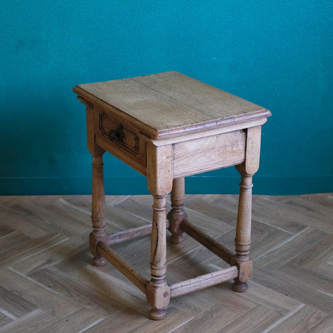 アンティーク ドロワー付きサイドテーブル フランス 剥離された ナイトテーブル/アンティーク家具4