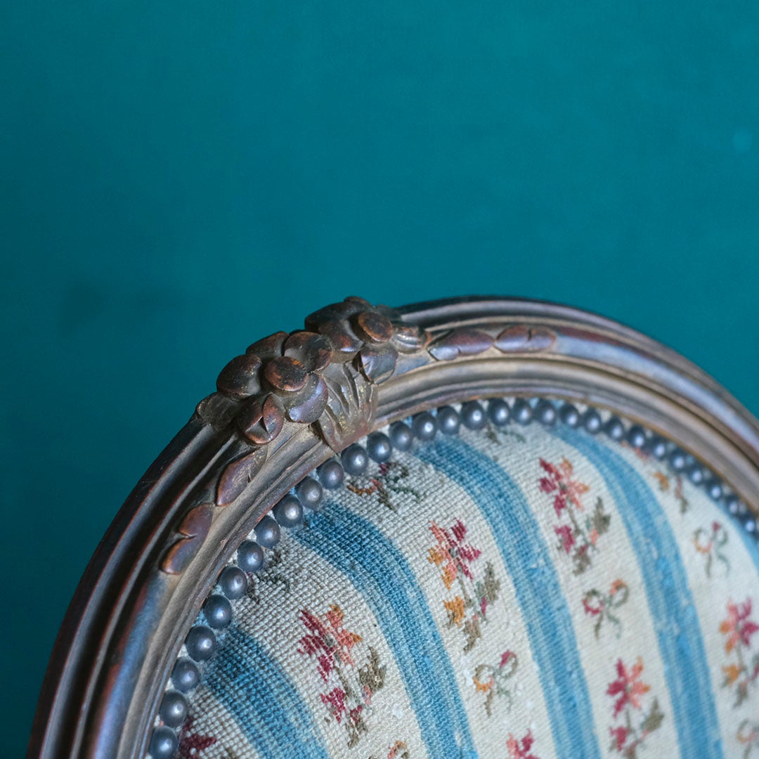 アンティーク サロンチェア ルイ16世様式 フランス 優雅で気品のあるシルエットが素敵な肘掛け椅子/アンティーク家具6