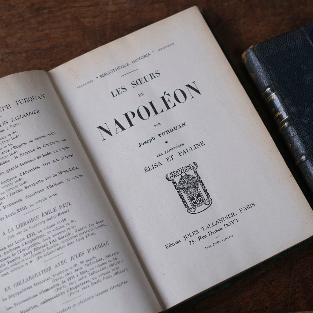 アンティークレザーブック 古書 フランス 革背表紙の本5