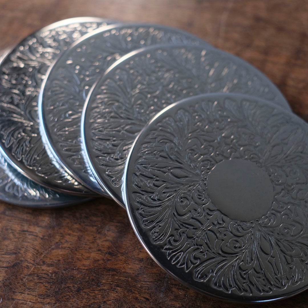 ヴィンテージコースター セット イギリス シルバープレート4