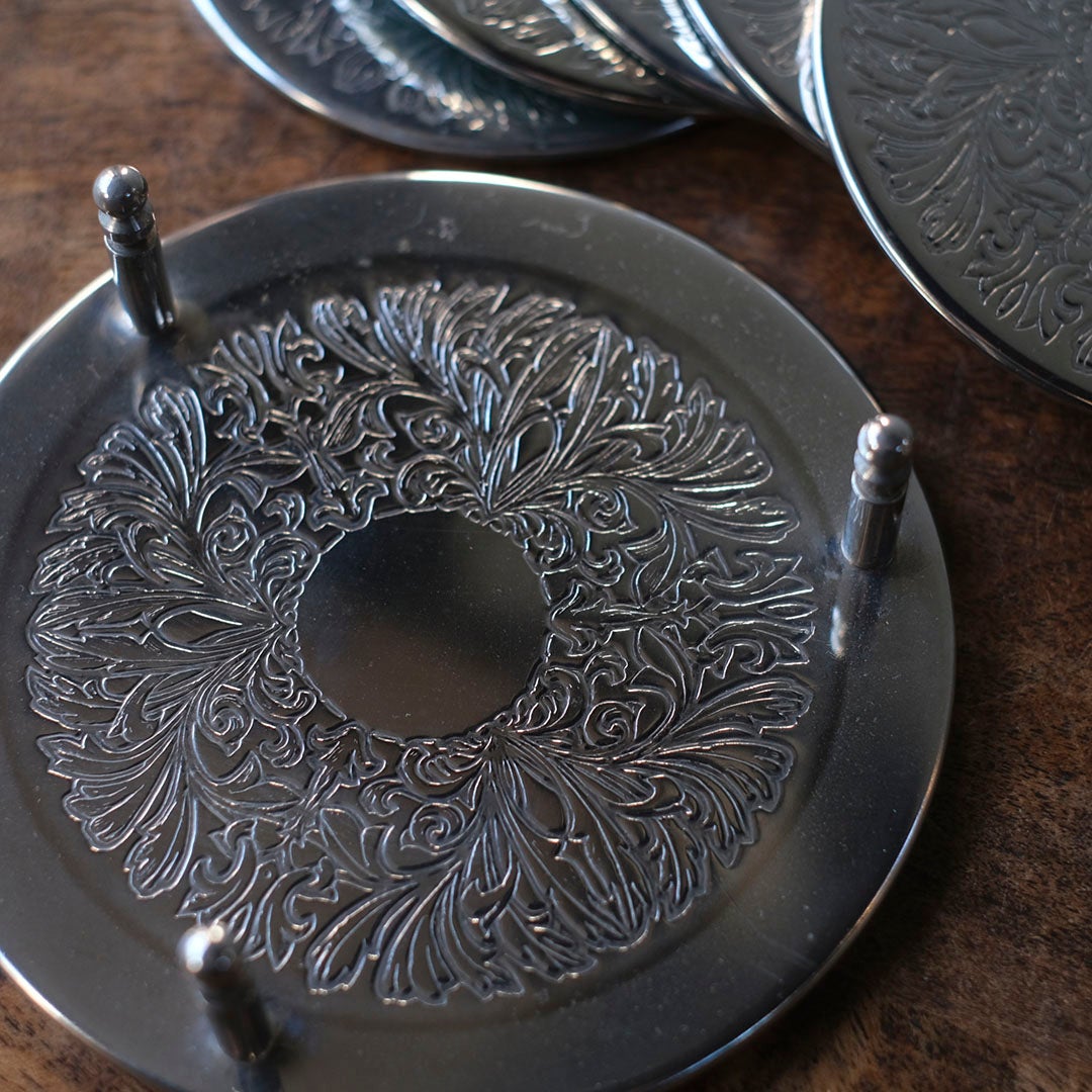 ヴィンテージコースター セット イギリス シルバープレート5