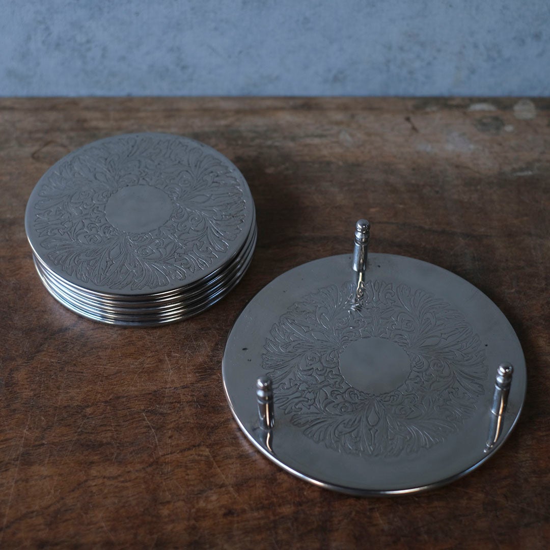 ヴィンテージコースター セット イギリス シルバープレート7