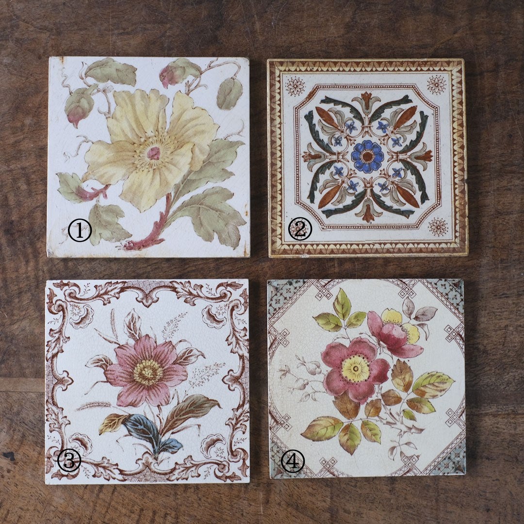 アンティークタイル ヴィクトリア時代 手作りの陶器タイル イギリス2