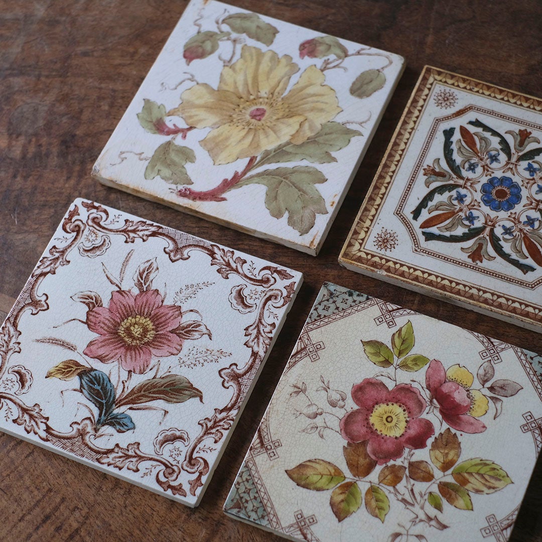 アンティークタイル ヴィクトリア時代 手作りの陶器タイル イギリス3