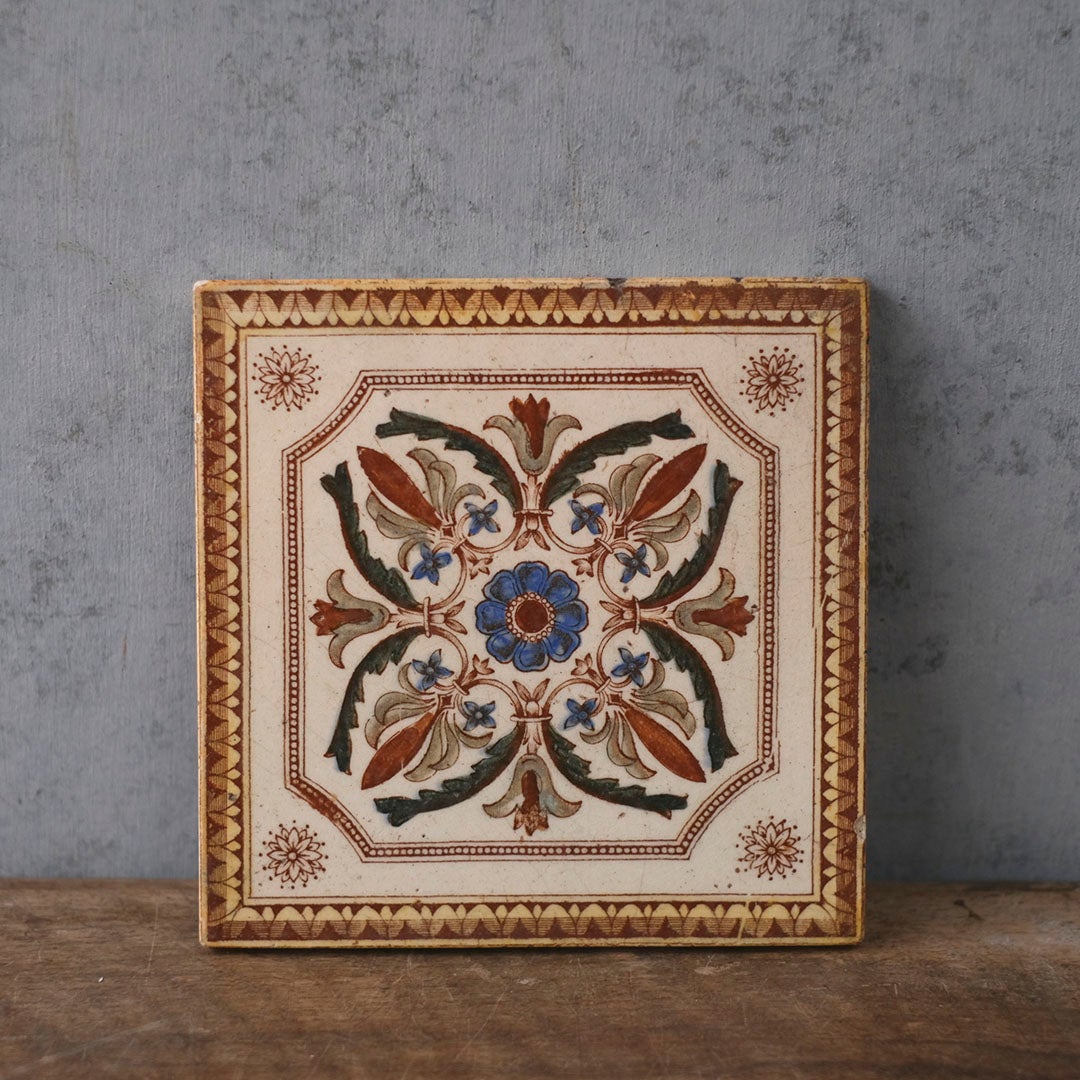 アンティークタイル ヴィクトリア時代 手作りの陶器タイル イギリス5