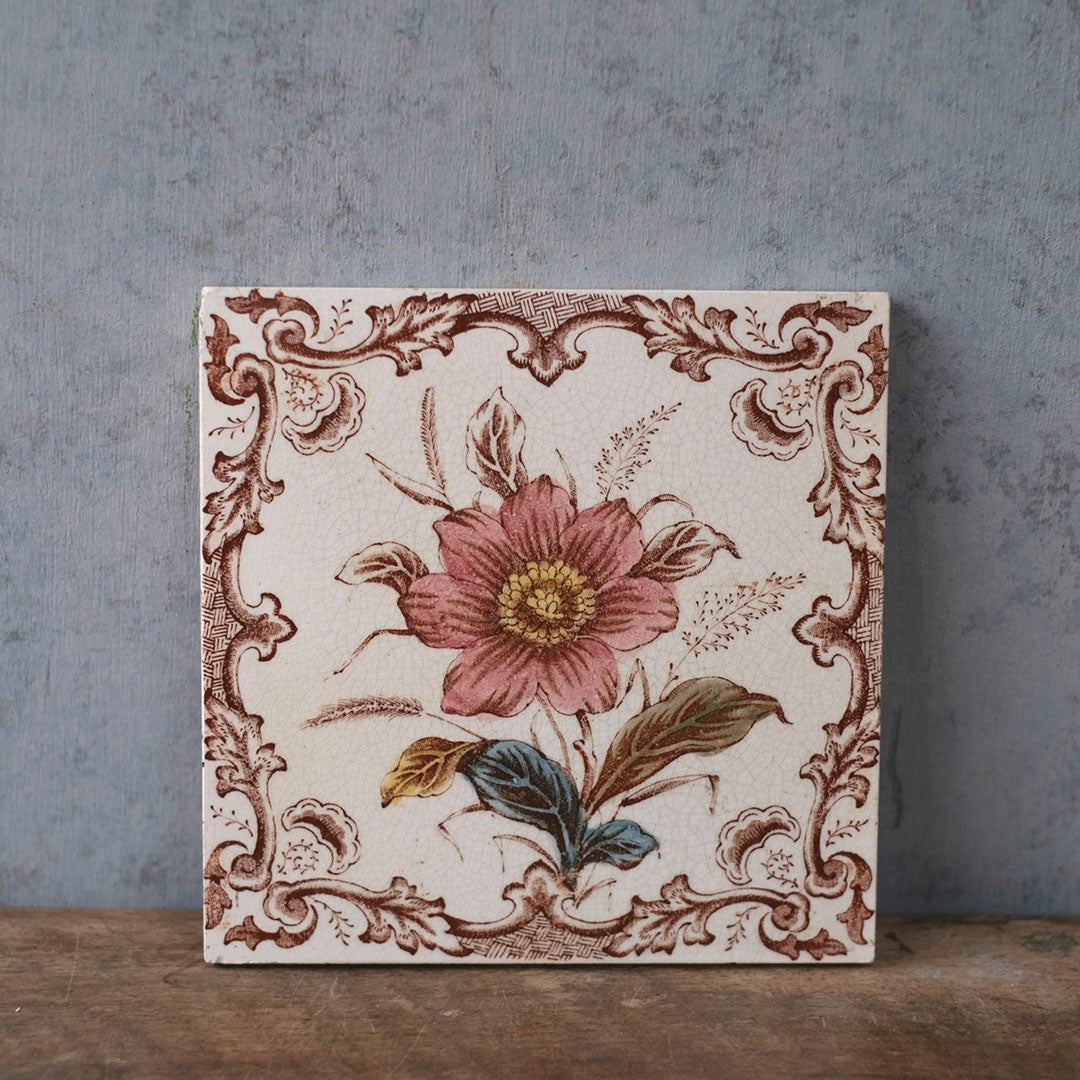 アンティークタイル ヴィクトリア時代 手作りの陶器タイル イギリス7