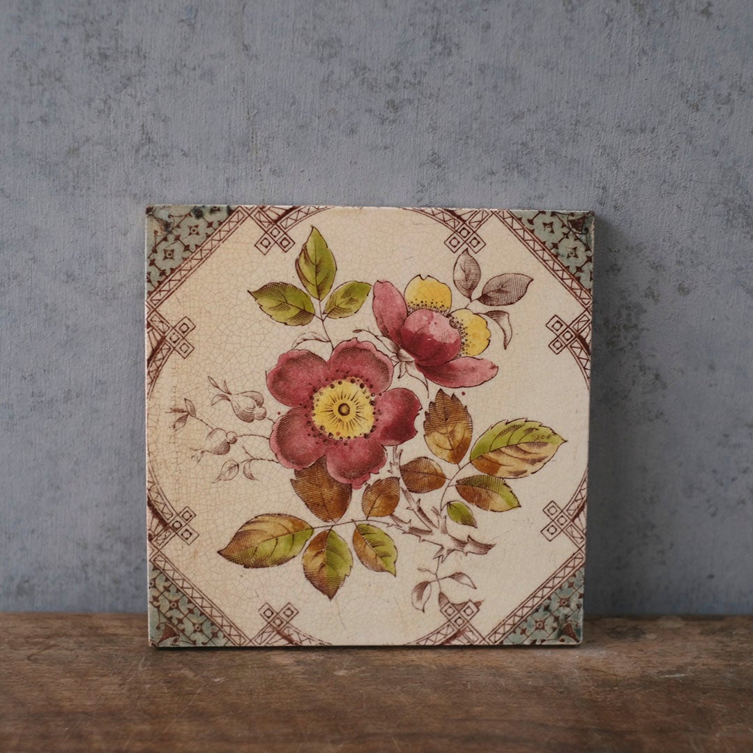 アンティークタイル ヴィクトリア時代 手作りの陶器タイル イギリス8