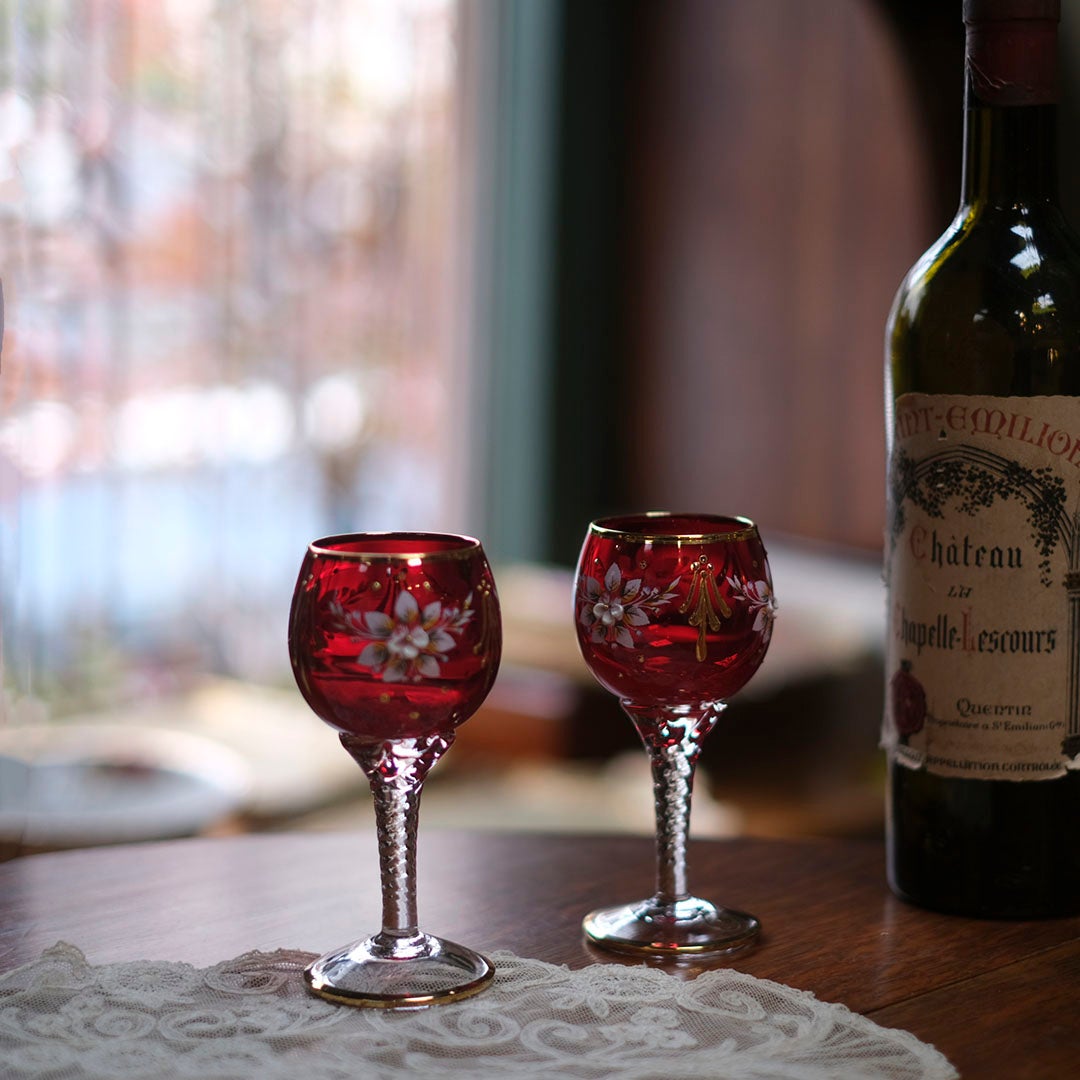 ヴィンテージグラス ヴェネチアングラス ルビー イタリア