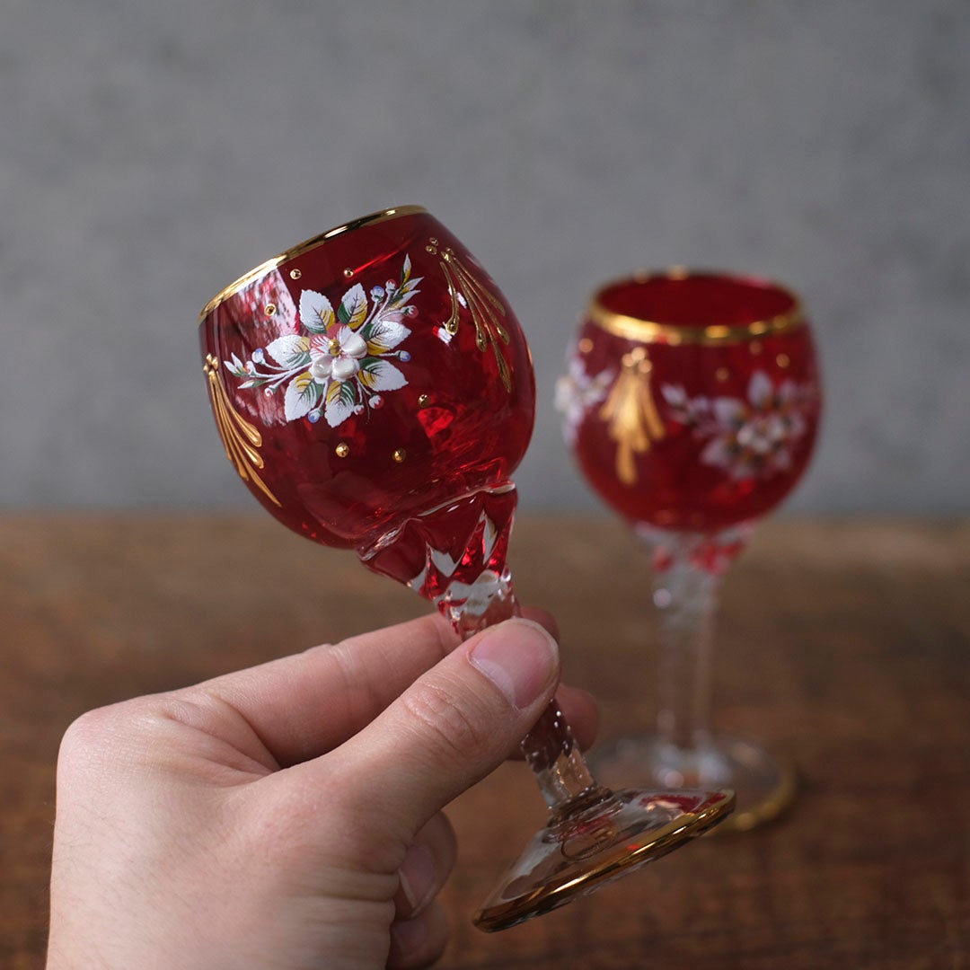 ヴィンテージグラス ヴェネチアングラス ルビー イタリア5