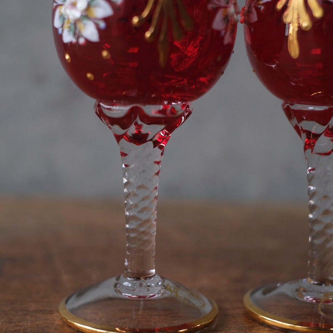 ヴィンテージグラス ヴェネチアングラス ルビー イタリア6