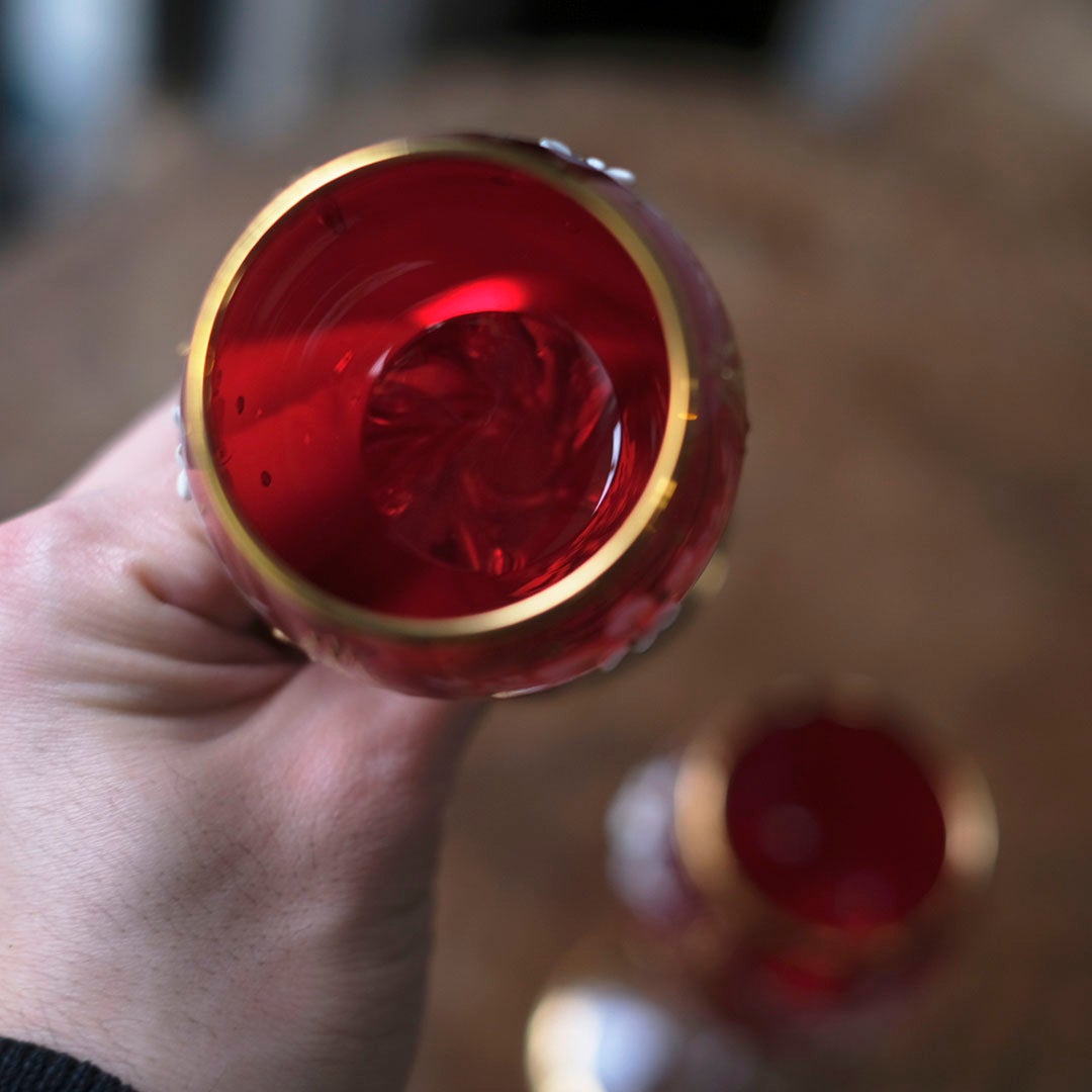 ヴィンテージグラス ヴェネチアングラス ルビー イタリア7