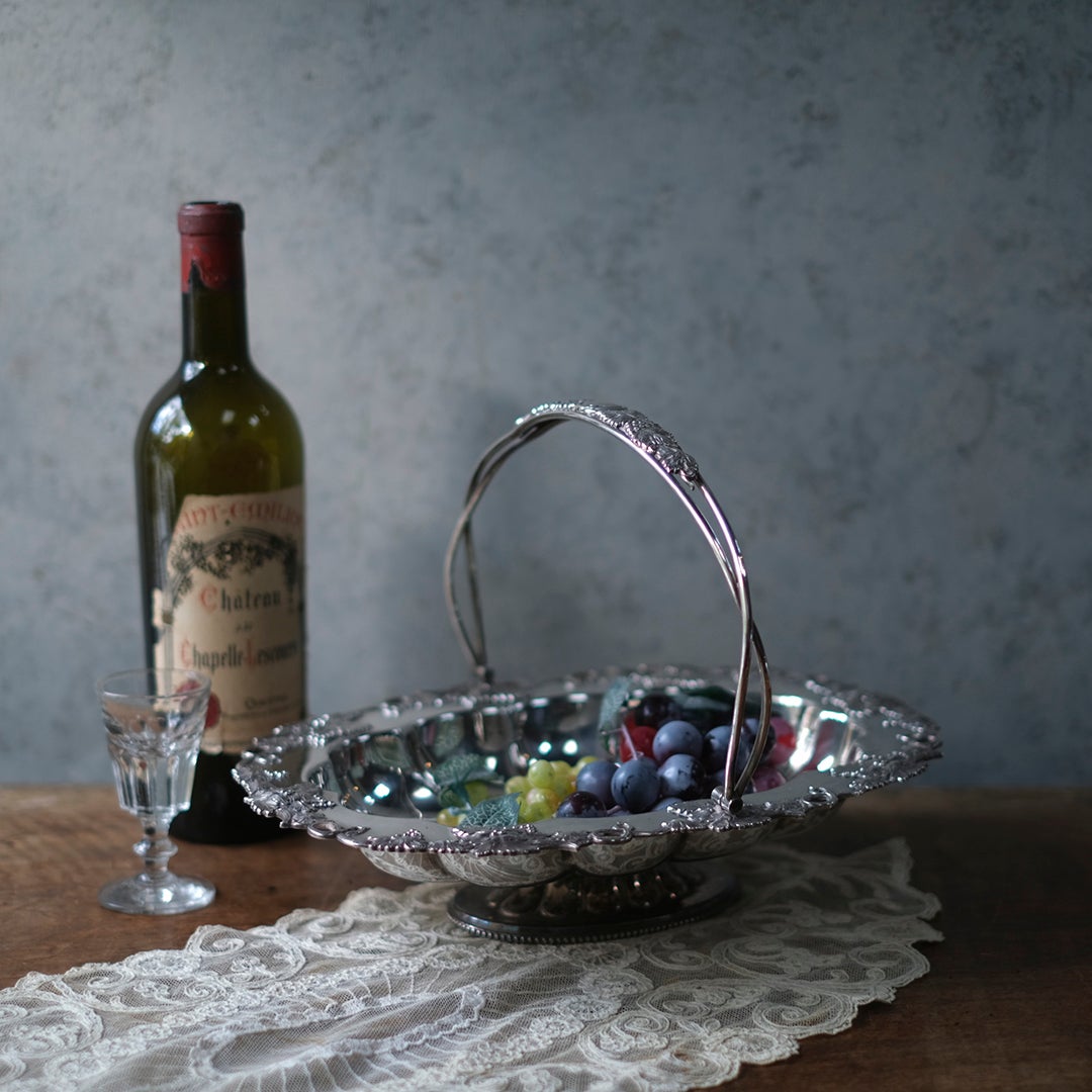 アンティーク シルバープレートバスケット