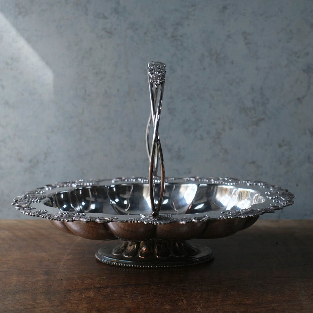 アンティーク シルバープレートバスケット1