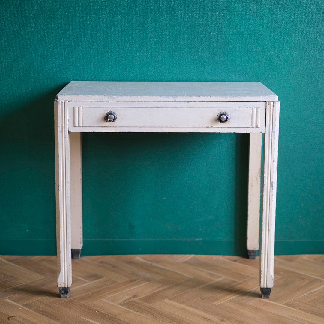 アンティーク ペイントテーブル イギリス グレイッシュホワイト アールデコ イギリス アンティーク家具2