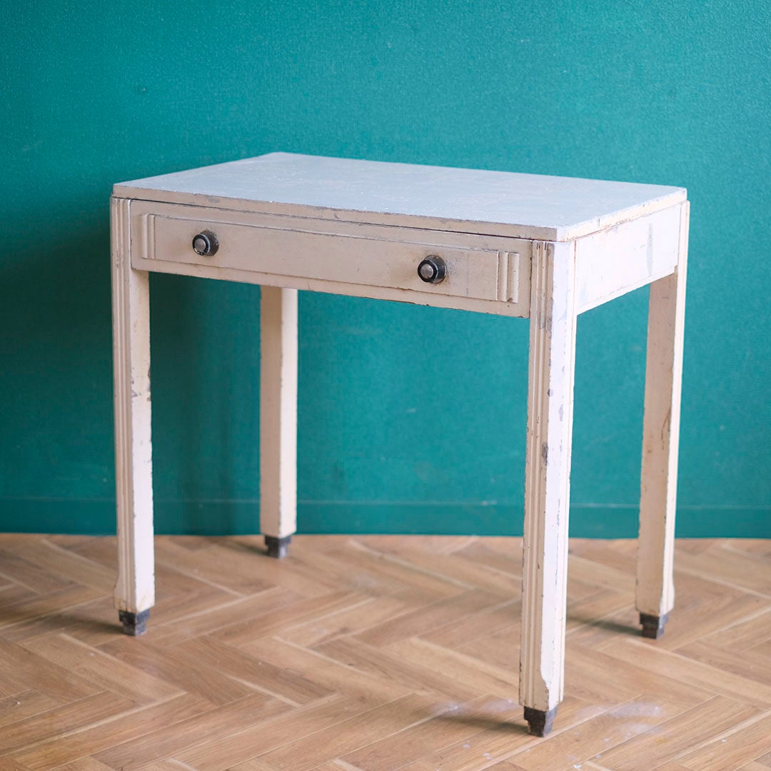 アンティーク ペイントテーブル イギリス グレイッシュホワイト アールデコ イギリス アンティーク家具3