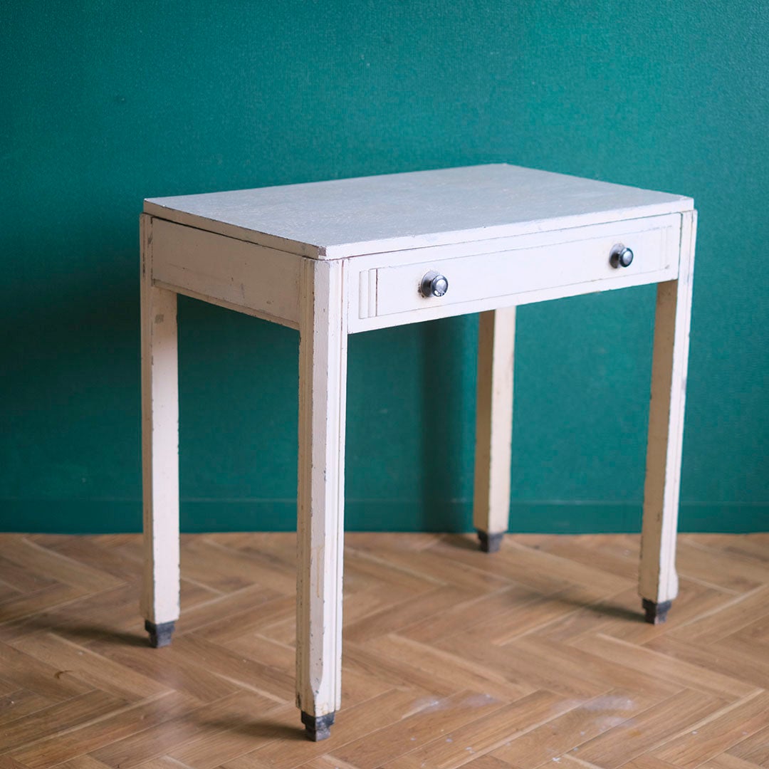 アンティーク ペイントテーブル イギリス グレイッシュホワイト アールデコ イギリス アンティーク家具4