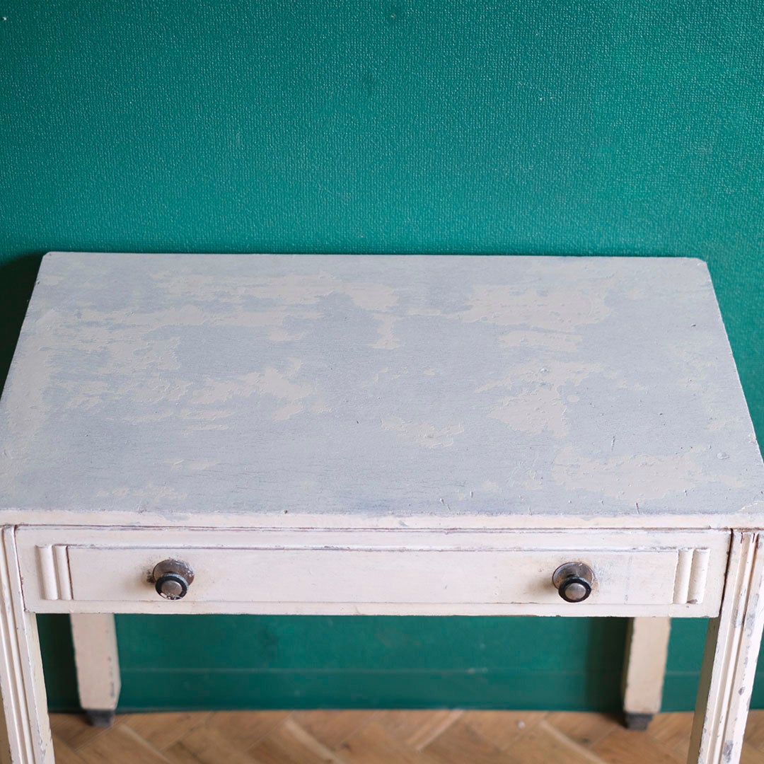 アンティーク ペイントテーブル イギリス グレイッシュホワイト アールデコ イギリス アンティーク家具5