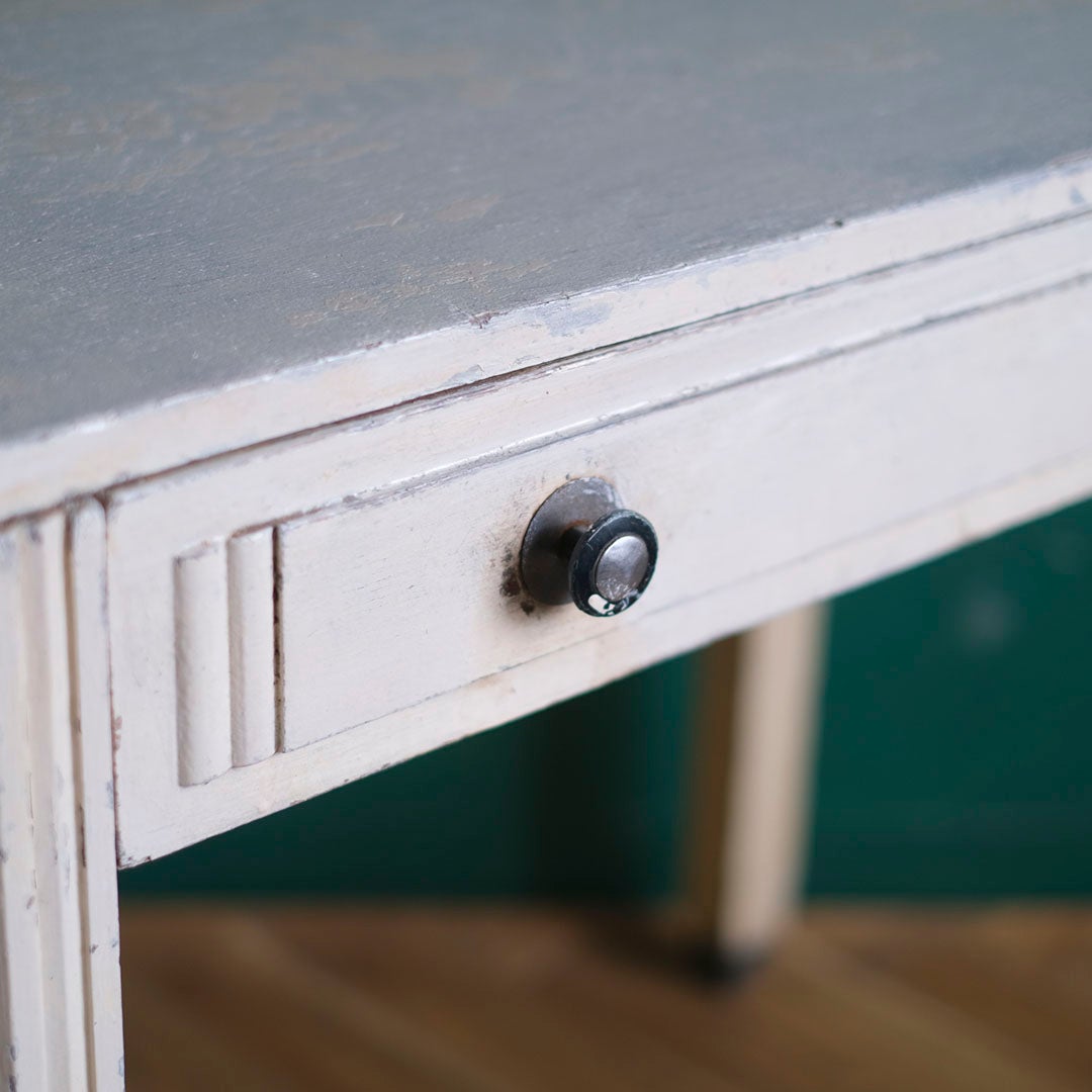 アンティーク ペイントテーブル イギリス グレイッシュホワイト アールデコ イギリス アンティーク家具6