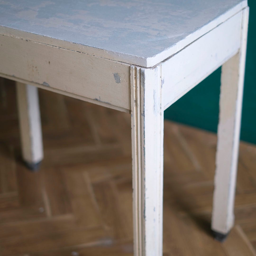 アンティーク ペイントテーブル イギリス グレイッシュホワイト アールデコ イギリス アンティーク家具10