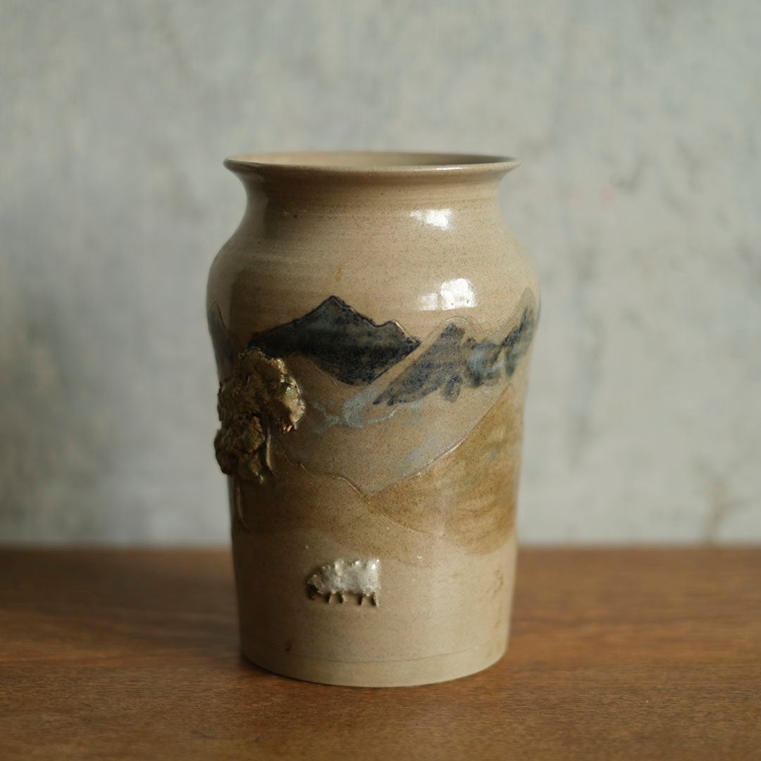 ヴィンテージフラワーベース スコットランド 作家物 アートオブジェ 花瓶1