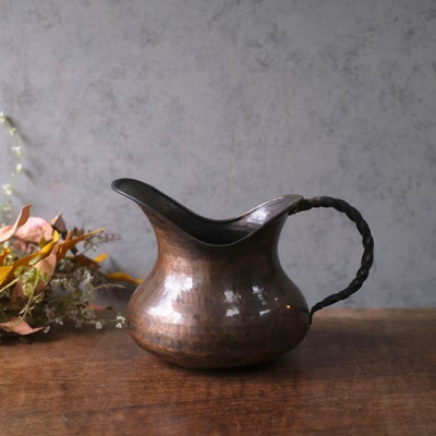 アンティーク 銅製ハンマードジャグ 槌目仕上げ イギリス