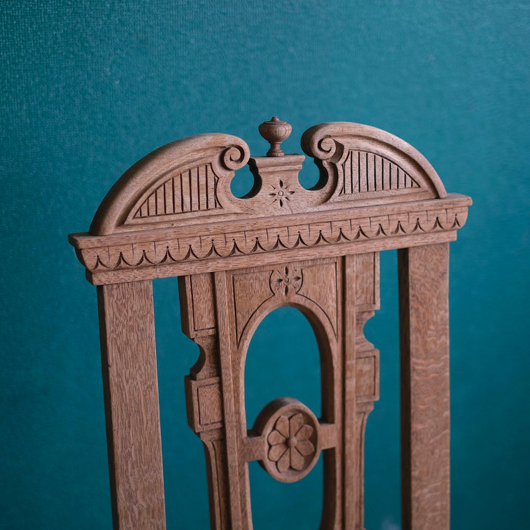 アンティーク ホールチェアD 剥離されたエントランスチェア 飾り椅子 オーク イギリス/アンティーク家具6