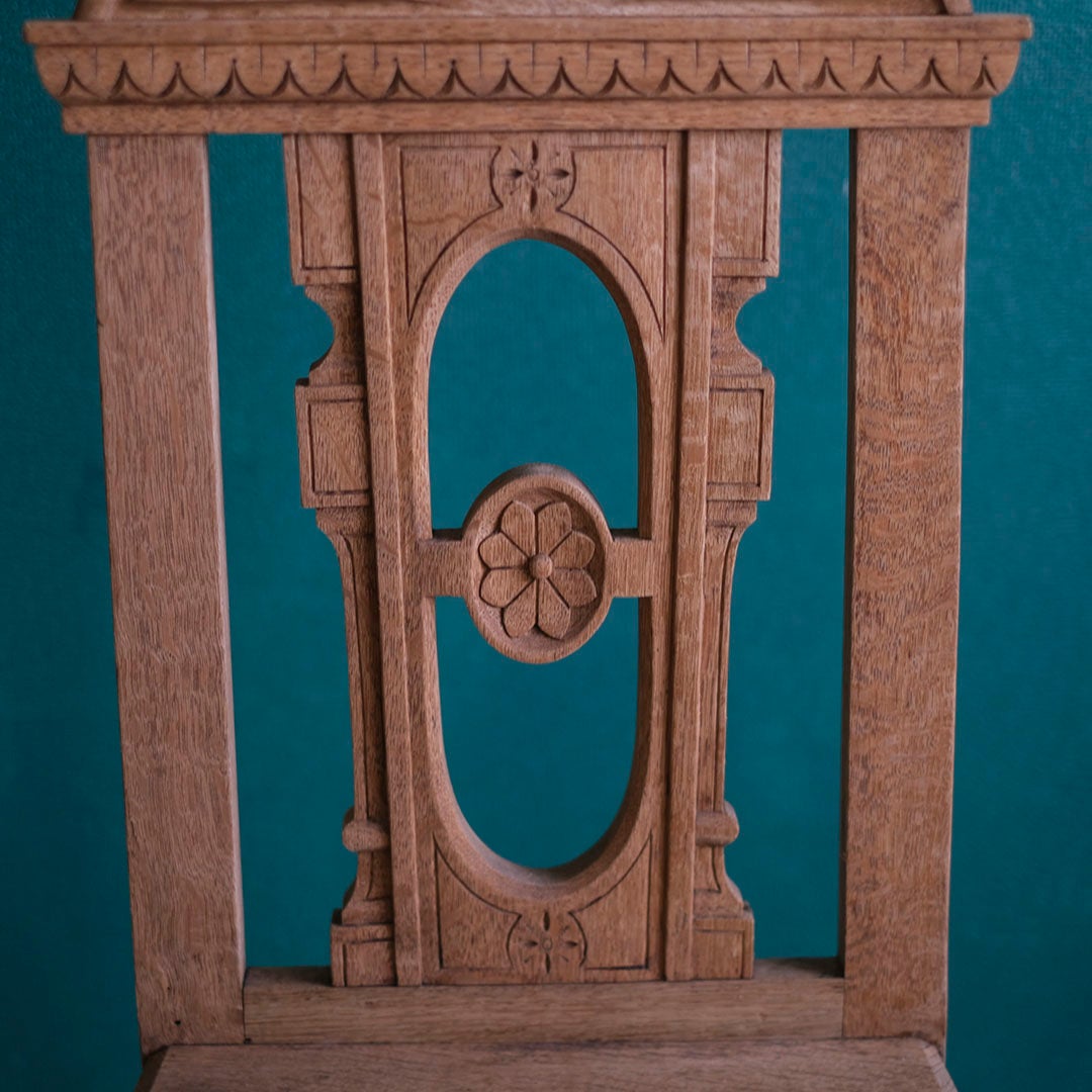 アンティーク ホールチェアD 剥離されたエントランスチェア 飾り椅子 オーク イギリス/アンティーク家具7