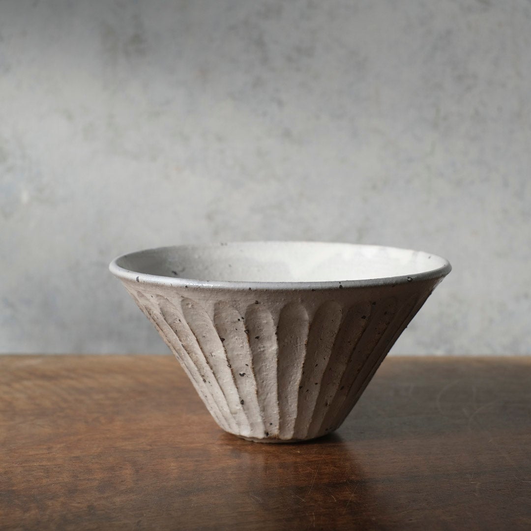 MALTOオリジナル 蕎麦どんぶり しのぎ 粉引き 高円寺 本島幸雄・作