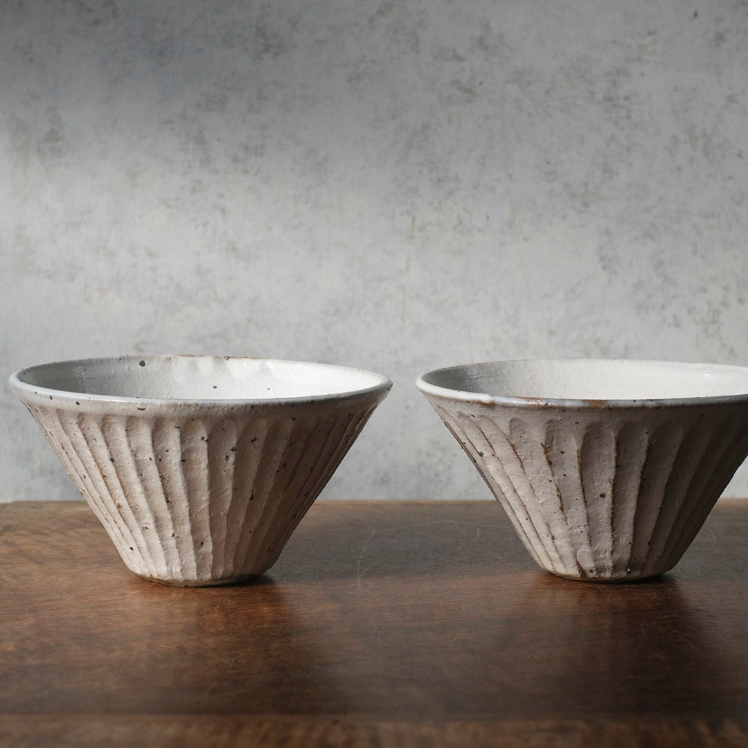 MALTOオリジナル 蕎麦どんぶり しのぎ 粉引き 高円寺 本島幸雄・作2