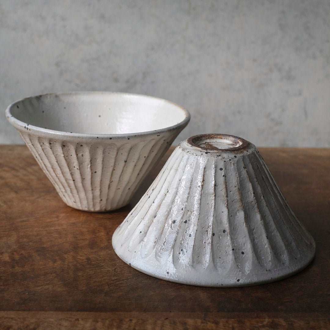 MALTOオリジナル 蕎麦どんぶり しのぎ 粉引き 高円寺 本島幸雄・作5