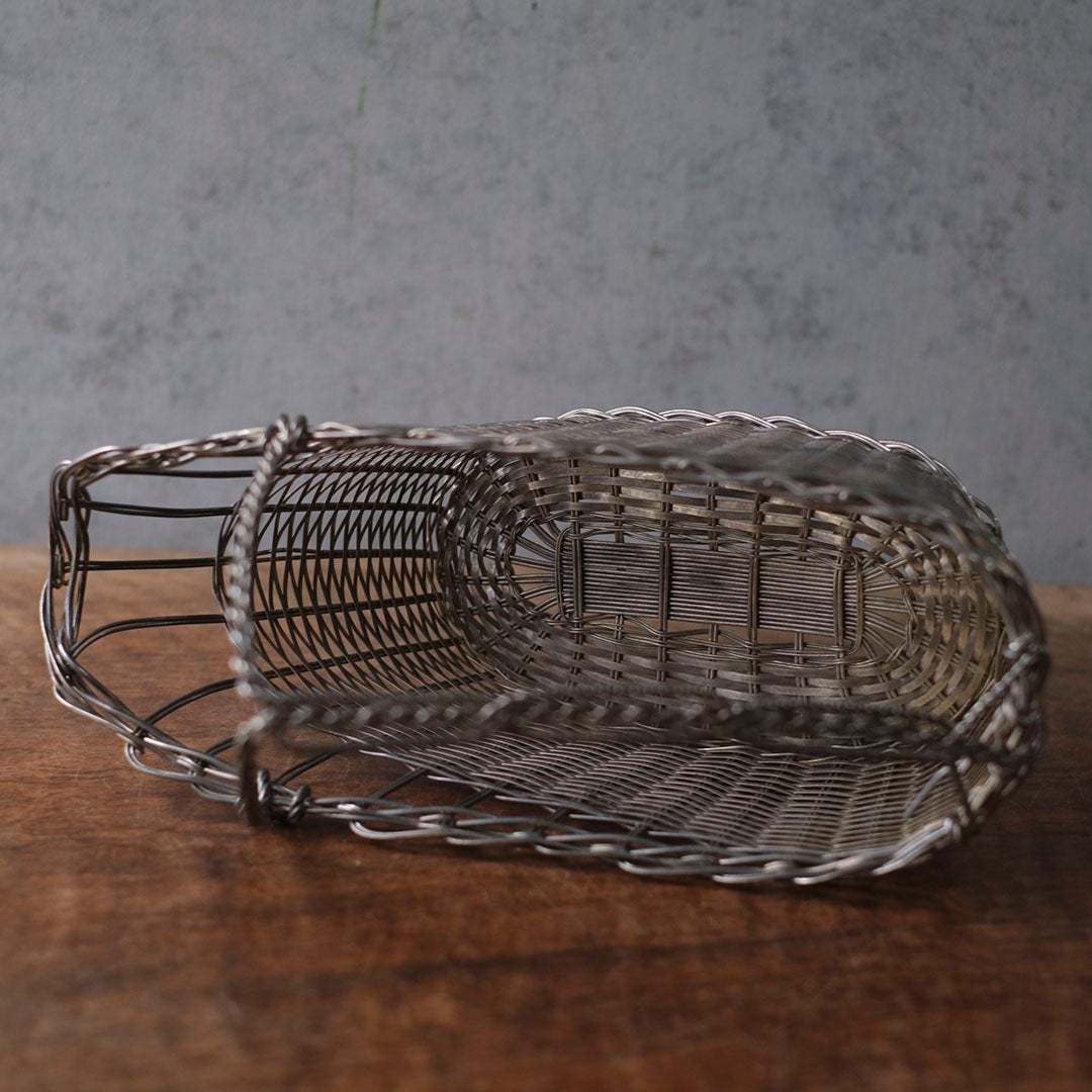 アンティーク 銀線細工ワインパニエ フランス シルバープレート製のワインボトルホルダー8