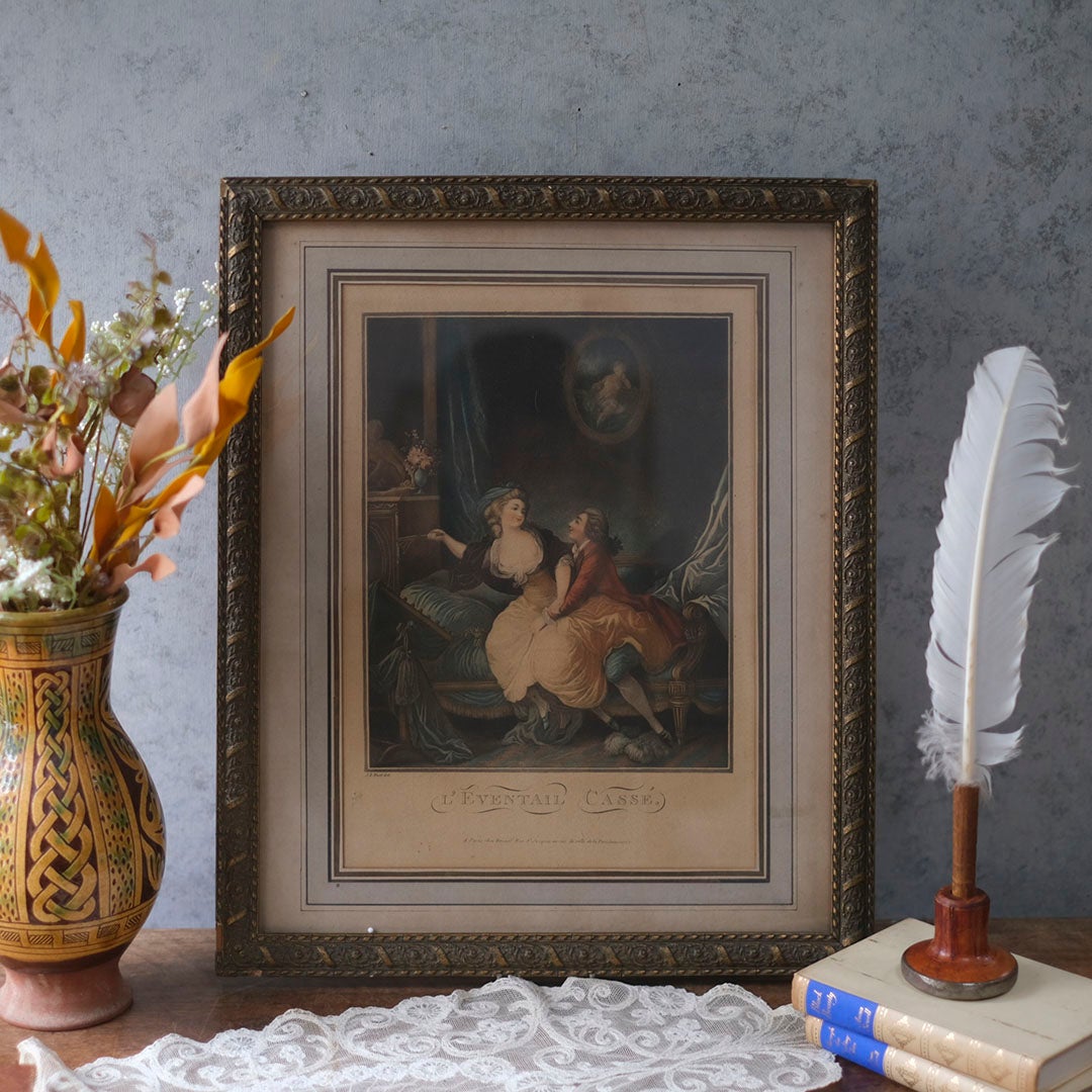 アンティークリトグラフピクチャー フランス 石版画1