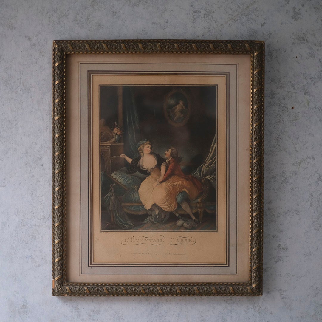 アンティークリトグラフピクチャー フランス 石版画2