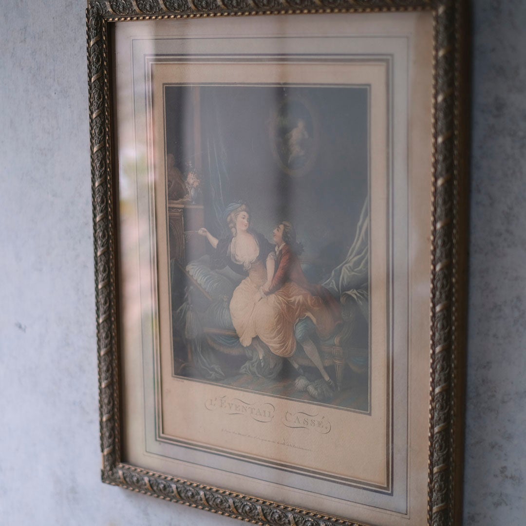 アンティークリトグラフピクチャー フランス 石版画3