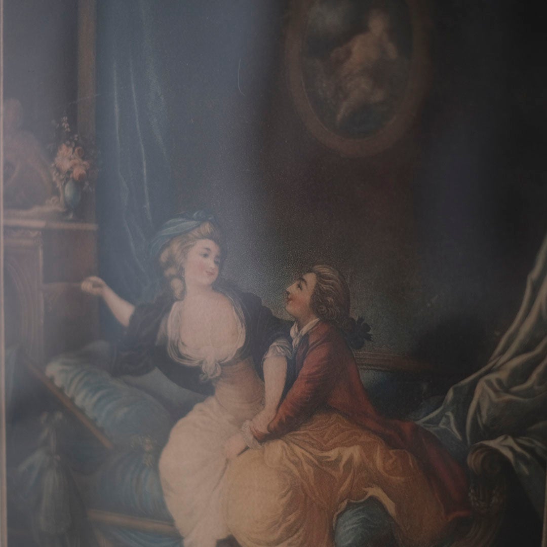 アンティークリトグラフピクチャー フランス 石版画4