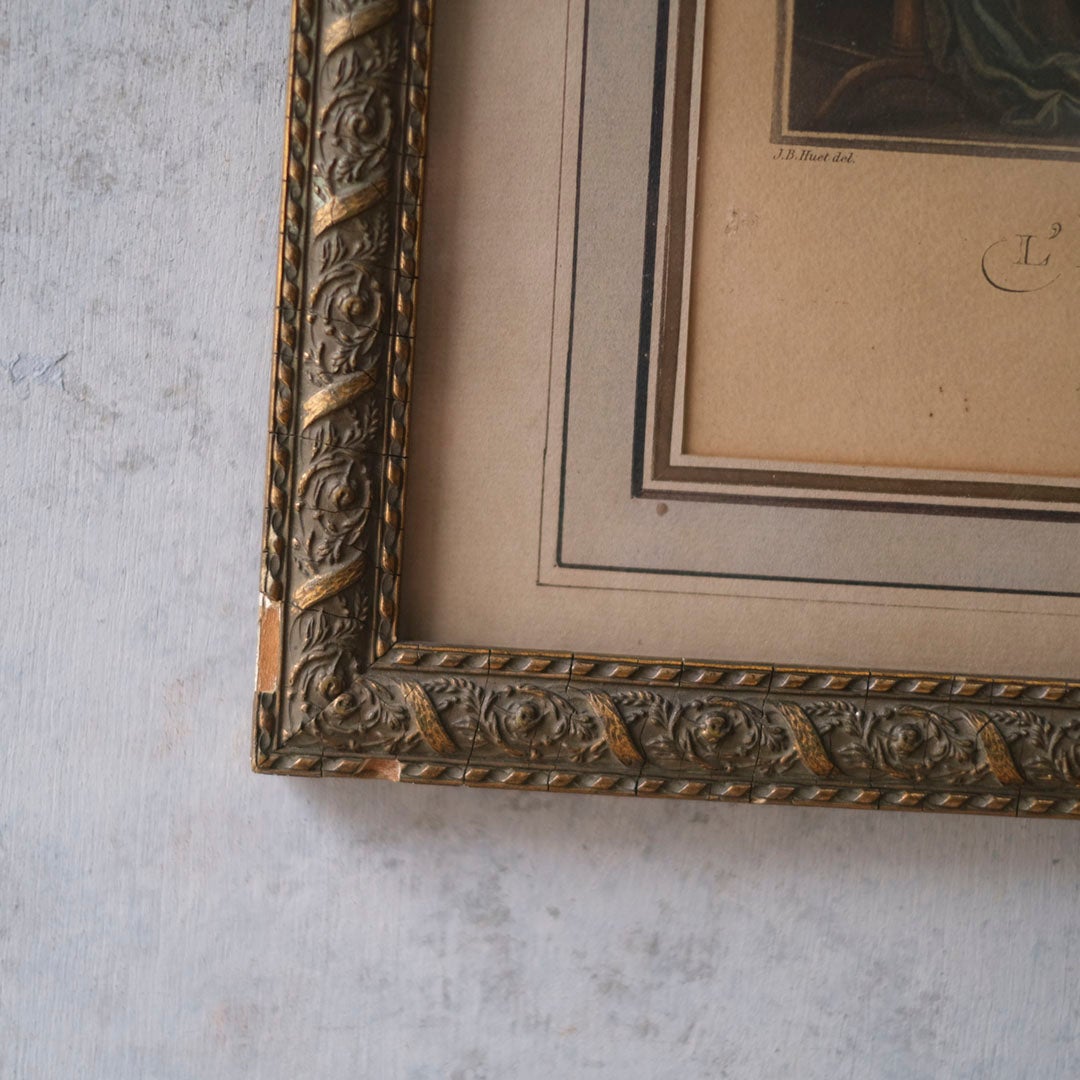 アンティークリトグラフピクチャー フランス 石版画7