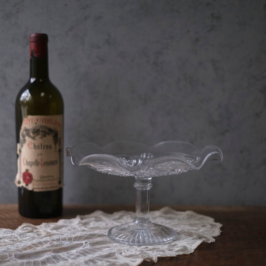 アンティークガラスコンポート 果物皿 イギリス5