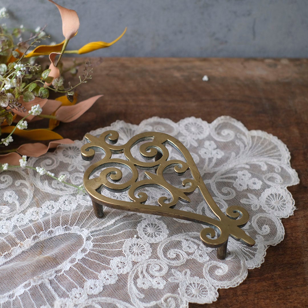 アンティークケトルスタンド イギリス 真鍮1